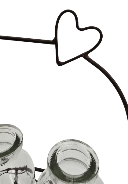 Flaschenhalter Rost mit Mini-Vasen